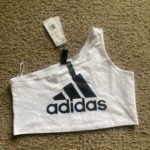 adidas Future Icons Badge Of Sports One Shoulder Womens Tank Top NWT